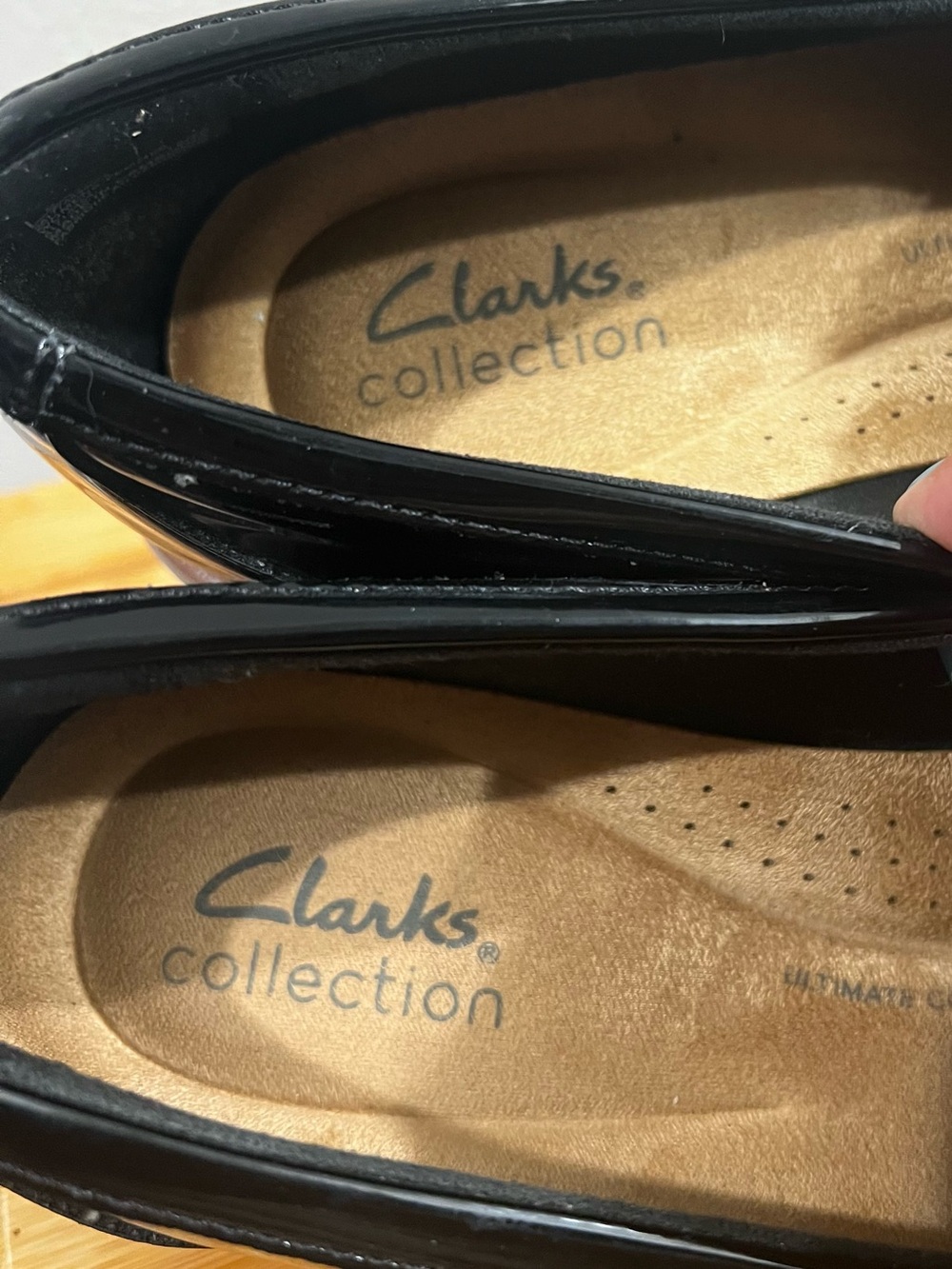 Clark’s Patent Leather Chunky Lug Sole Black Comfort Loafers 8 Preppy Academia - Picture 10 of 12